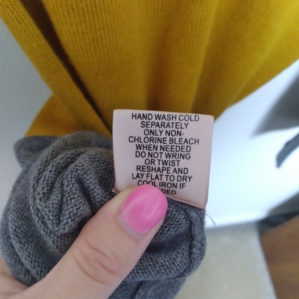 Philosophy Mustard Yellow and Gray Cashmere Blend Sweater Dress Size Medium - Picture 7 of 7